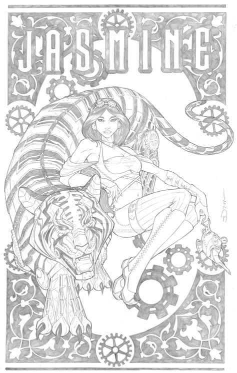 This is a coloring image of magic carpet with jasmine and aladdin. Steampunk Jasmine by sorah-suhng.deviantart.com on ...