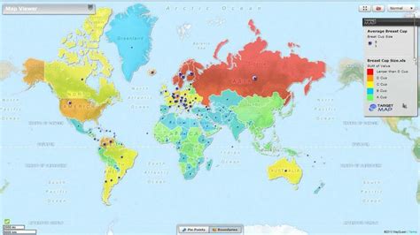 The international size chart helps you find the perfect band size and cup size of your bras and how to measure your bra size (video instruction). Average Breast Cup Size in the World | maps and graphs ...