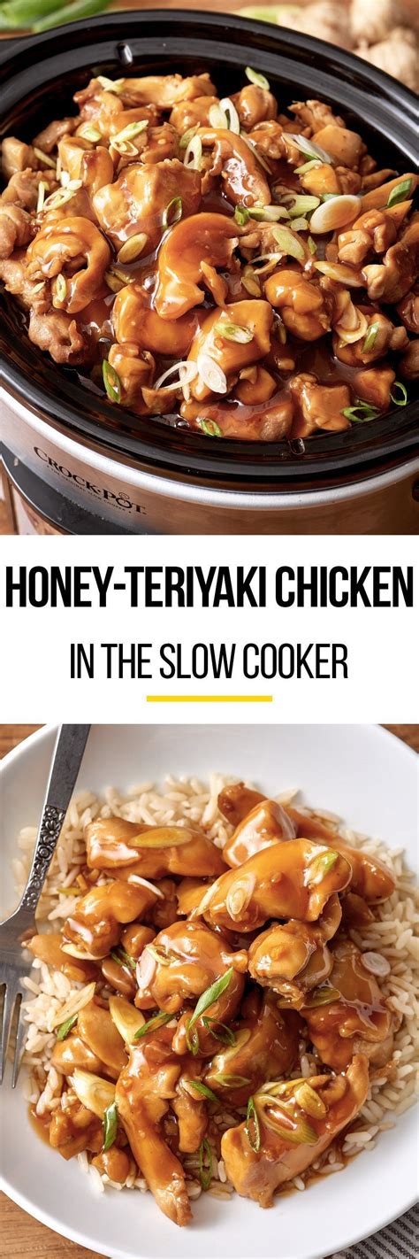 This crock pot teriyaki chicken has tender and juicy chicken thighs in a sweet and savory teriyaki sauce. Easy honey teriyaki chicken in the slow cooker. Use your ...