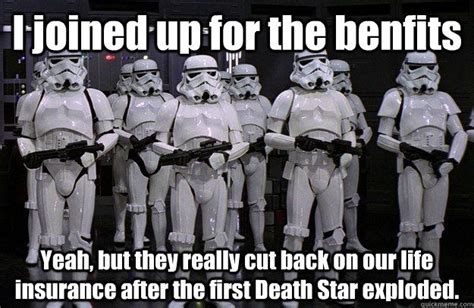 Make sure to give this page, or one of the insurance memes on it, a share with any of your family, friends, colleagues, or better yet your insurance agent. Stormtroopers | Star wars, Star wars memes