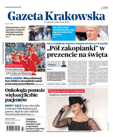 The gazeta krakowska, (full title polska gazeta krakowska) is the largest regional daily newspaper in kraków, poland, published five times a week in that city. Prasa 24 - Gazeta Krakowska - gazeta online - e-wydanie ...