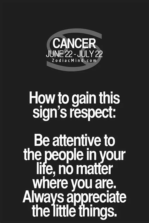 The cancer zodiac sign falls between june 21, and july 22. How to gain cancers respect | Cancer quotes, Zodiac signs ...