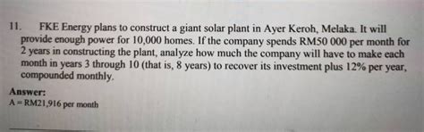 10 best cabins and condos in ayer keroh. Solved: 11. FKE Energy Plans To Construct A Giant Solar Pl ...