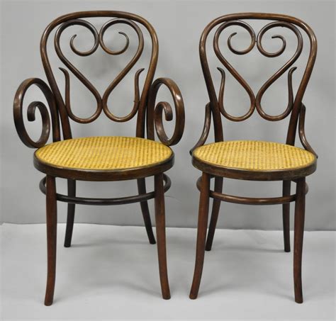 Chairs and cane are tight and add a beautiful natural accent to your dining area. Four Michael Thonet Bentwood Round Cane Seat Cafe Bistro ...