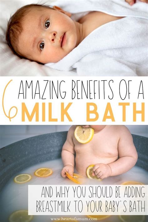 Place your baby in the tub and let her soak her neck, face, and limbs. 6 benefits of a milk bath for your baby | Baby milk bath ...