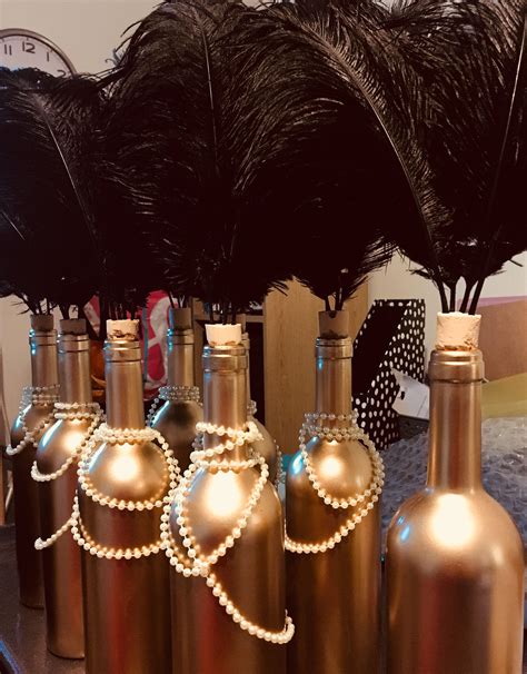 Evoke the 1920s with flappers, champagne, and other style ideas. 20s Gatsby Flapper theme wedding or party centrepiece ...