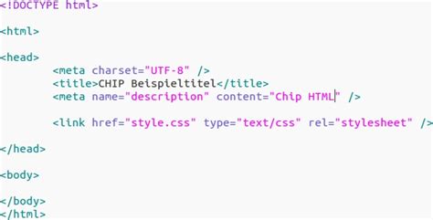 Die arbeitsteilung von (x)html und css. HTML Grundgerüst: Das ist der grundlegende Aufbau - CHIP