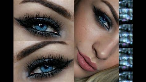 Blue eyes & dark hair on pinterest | brows, blue eyes (a majority of the eye makeup is for blue eyes suited to my eye color). Eyeshadow for Blue Eyes | Silver Smokey Eye Tutorial - YouTube