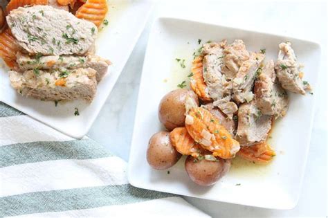 Sprinkle and rub 2/3 of olive oil and herb mixture over pork, turning to coat evenly. Instant Pot Pork Tenderloin with Potatoes & Carrots - The ...