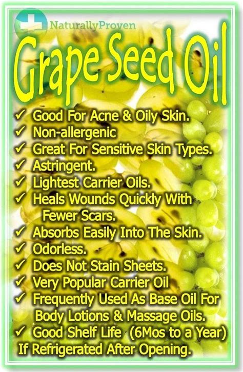 It feeds skin and hair with nourishing vitamins, antioxidants, and essential just make sure you're using cold pressed grapeseed oil for vitamin e to be most potent. Grape seed oil | Oils for skin, Grapeseed oil benefits ...