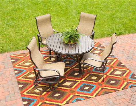 Browse a large selection of contemporary outdoor furniture and patio furniture, including teak, metal and wicker garden furniture sets and individual pieces for your yard. Shoreline 5 Piece Patio Set - Rich Earth | Patio set, Patio trends, Hom furniture