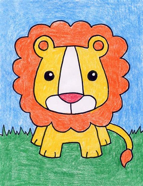 Easy lions to draw heads. Draw a Baby Lion · Art Projects for Kids