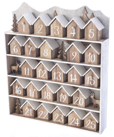 Wie wäre es in diesem jahr mit einem schönen adventskalender aus holz? Adventskalender Haus aus Holz weiß natur | Adventskalender ...