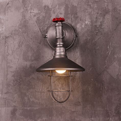 Industrial 5 light multi light wall sconce with pipe fixture arm in bar style, 28.7''w. Vintage Water Pipe Metal Wall Sconce Interior Gray Single Down Lighting Fixture | eBay