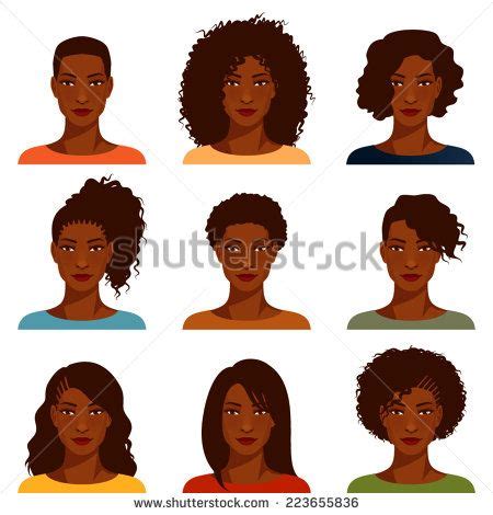 You can edit any of drawings via our online image editor before downloading. African American women with various hairstyles | African ...