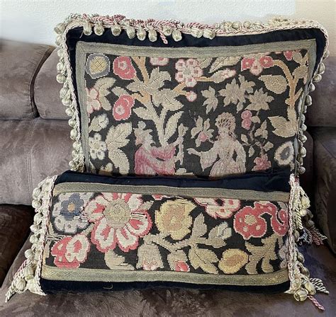 Buy the latest european pillow gearbest.com offers the best european pillow products online shopping. 2 Antique French Needlepoint Panel & Lush Fringe Decorator ...