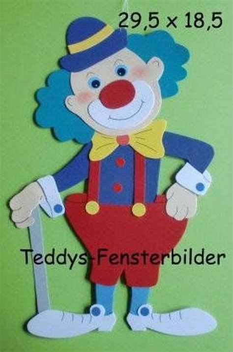 Selbstgemachte fensterbilder die anleitung findest du in diesem beitrag von mir. Teddys Fensterbilder 15 ´ Clown mit Stock ` Tonkarton ...