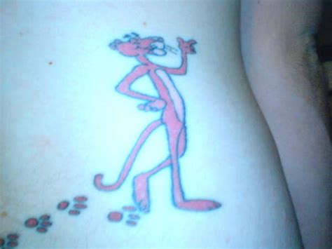 Peep got the tattoo of the 'pink panther' inked on the left side of his neck. Pink Panther tattoo