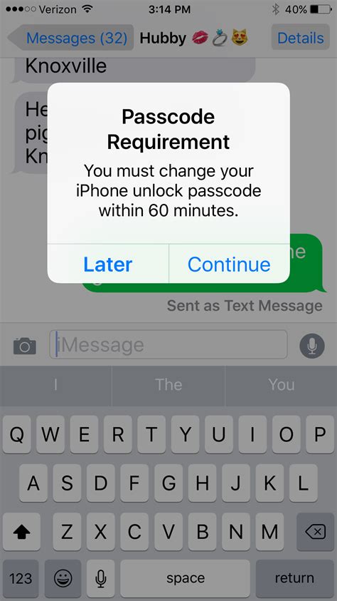 My dad accidentally changed his passcode and doesn't remember it. iPhone - Notification: password change is required within ...