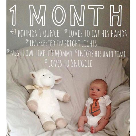 When can you start making bathtime part of his bedtime routine? Baby Monthly Picture | 1 Month | Baby month by month ...