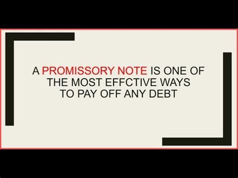 Maybe you would like to learn more about one of these? FREE Customized PROMISSORY NOTE to remove debt - YouTube