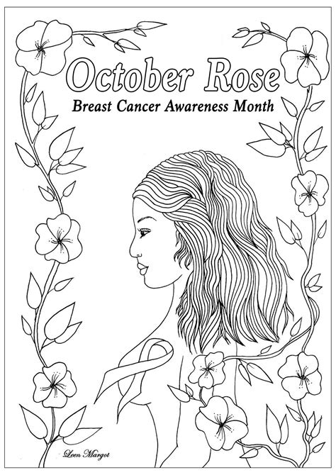 Free breast cancer awareness coloring pages. Pin on Free adult coloring pages