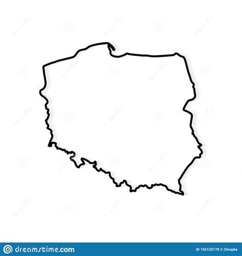 Ukraine, belarus and lithuania to the east. Outline of Poland map stock vector. Illustration of flat ...