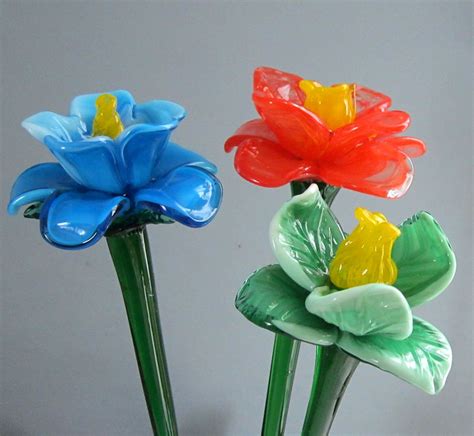 ✅ browse our daily deals for even more savings! Long Stem Blown Glass Beautiful Art Craft Flowers - Buy ...