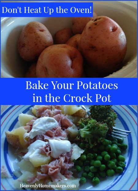 Poke potatoes a few times with a fork, rub with oil and sprinkle with salt. How to Bake Potatoes in a Crock Pot (without foil ...