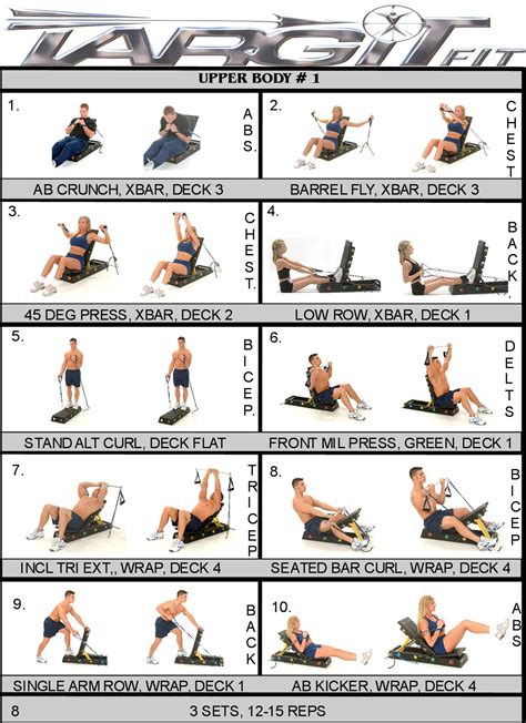 Sculpt a lean body and get in the best shape of your life. Workout Charts for the Targitfit Portable Gym