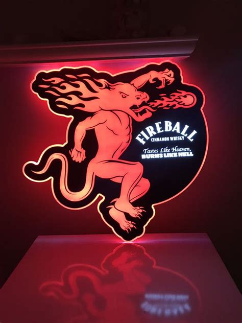 There are a couple of spots n the edges where there is a slight bend although it will be hardly noticeable once mounted, i have. FIREBALL CINNAMON WHISKEY LIGHT UP SIGN for Sale in Denver ...