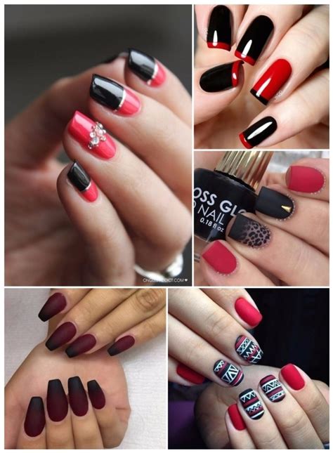 Uñas negras decoradas imágenes, uñas acrilicas decoradas, uñas acrilicas precio, uñas acrilicas diseños, uñas acrilicas de moda botox capilar, peinados para niñas, uñas acrilicas negras, uñas acrilicas. Uñas Negras Con Rojo - unas decoradas