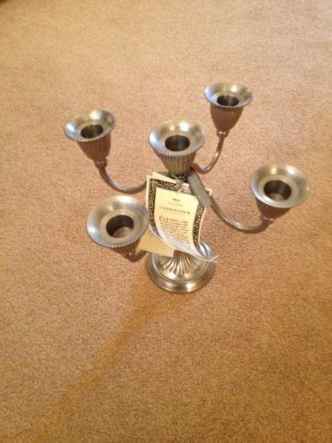 Two porcelain christmas poinsettia candle / tea light holders marks & spencer bn. New Marks Spencer M S Silver Nickel Pewter 5 Arm ...