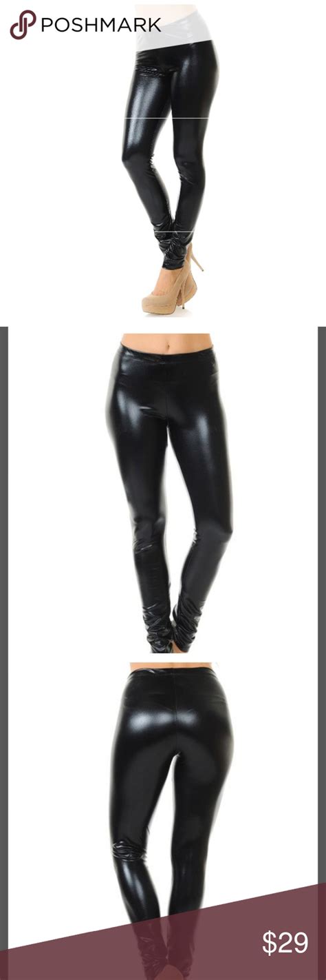 Black spandex public gasmask breath paly. Shiny Black Faux Leather Leggings Boutique | Black faux ...