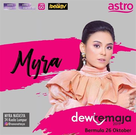 Pencarian dewi remaja 2019 memulakan misinya dalam mengetengahkan personaliti remaja contoh kepada generasi baharu masa kini. Biodata Myra Natasha (Myra), Peserta Dewi Remaja 2019 ...