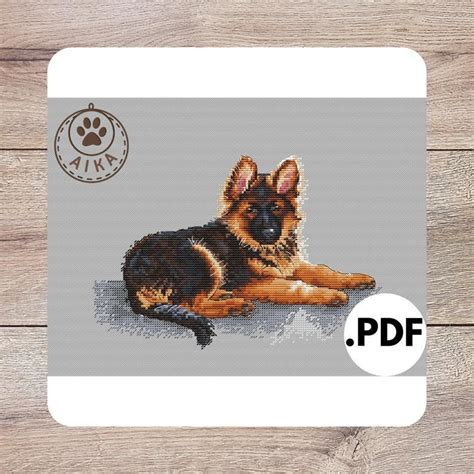 It is very important to wash your hands before touching the fabric or thread. German Shepherd cross stitch pattern instant download ...