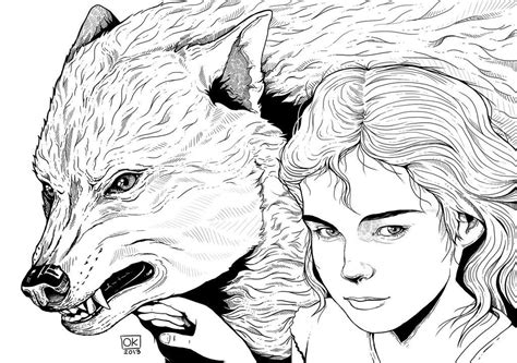 Thumbnails, thoughts, ideas, doodles, drawings and designs from a disney artist. Arya and Nymeria by k0niczyna on DeviantArt | Arya stark ...