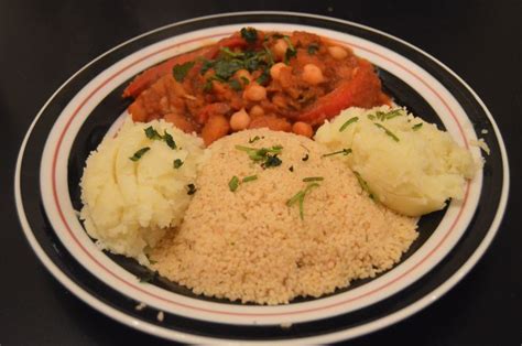 Season with salt and pepper and drizzle over 1 and a half tablespoons of olive oil. Moroccan Meal - Butternut Squash & Chickpea Stew served ...