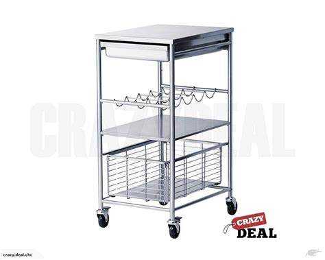 Most of our trolleys have castors for improved mobility. IKEA GRUNDTAL Kitchen Trolley Stainless Steel Shelf Cart ...