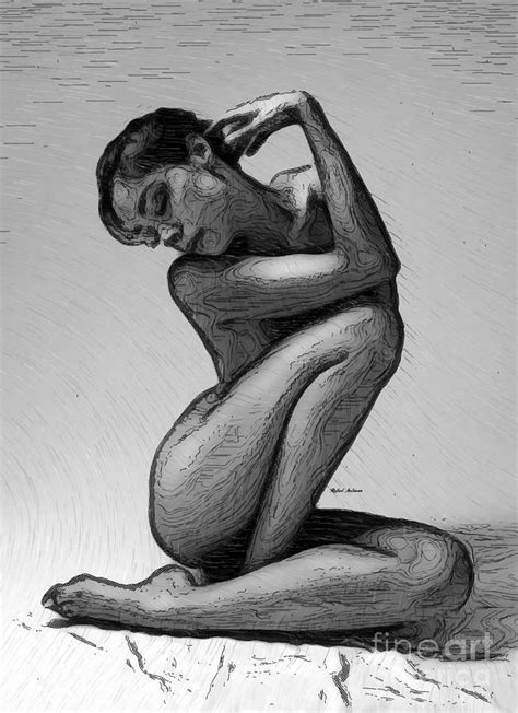 Twiggy pencil drawing fine art portrait signed print. Black and White Woman Sketch Digital Art by Rafael Salazar
