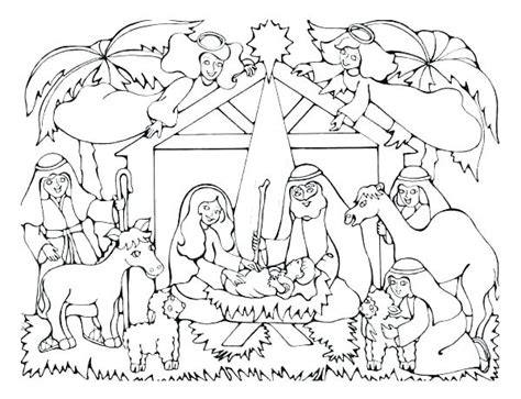 Mice, cats, dogs, horses, penguins, bears, elephant, turtle, beaver and bird. Christmas Manger Coloring Pages at GetColorings.com | Free ...