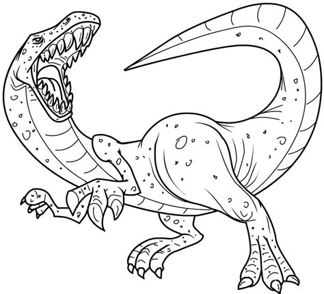 Printable coloring page with carnivorous dinosaur. Scary Velociraptor Coloring Page - Free Printable Coloring ...