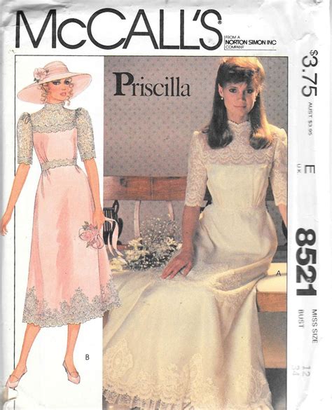 The aesthetic and the philosophy of minimalism don't always overlap, but i still picture these dresses as. McCall's 8521 Priscilla Bridal Gown Wedding Dress Sewing ...