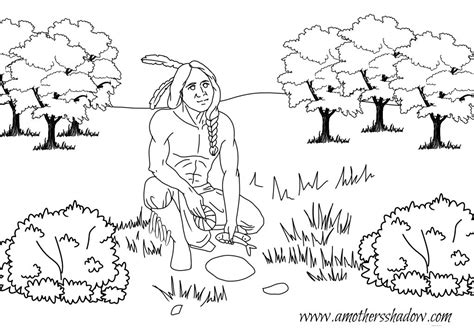 The benefits of coloring pages: Squanto, a True Hero! - A Mothers Shadow