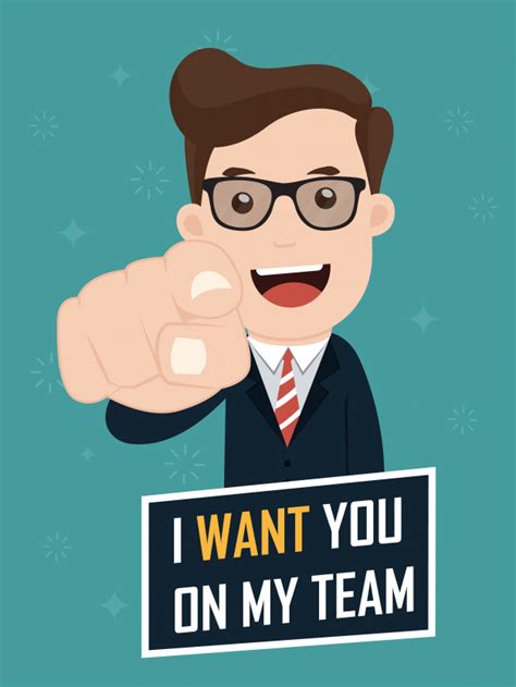 Add yourself to our website. Businessman saying i want you on my team. Vector | Premium ...