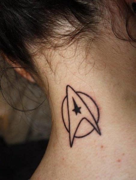 Show off you inner geek and take part in one of the largest global fandom communities by choosing a star trek tattoo. star trek tattoo - not on the back of the neck and can do ...