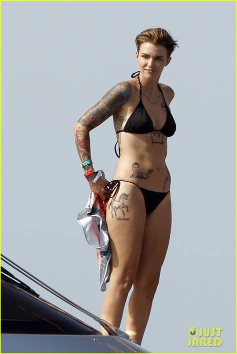 Ruby rose langenheim (born 20 march 1986), better known as ruby rose, is an australian model, dj, boxer, recording artist, actress, television presenter, and mtv vj. Ruby Rose Displays All of Her Tattoos in a Teeny Bikini ...