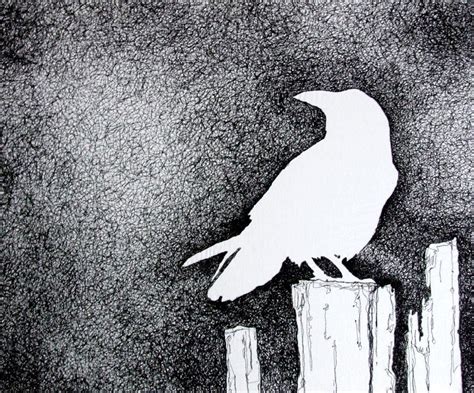 The technique of the pen is vastly different from that of any other tool the artists use, and the work done with a pen is consequently very unique. raven stitched picture | Stitch drawing, Textile artists ...