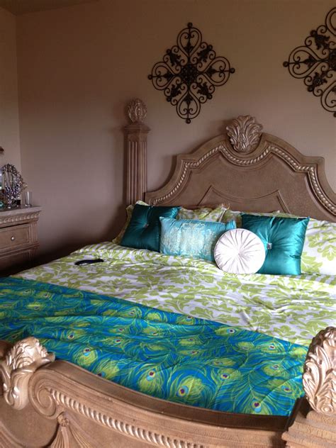 This custom residential home was designed for a couple looking to create an exotic getaway on the bay front in newport beach, california. Peacock bedding: I love to put a pop of bold color against ...