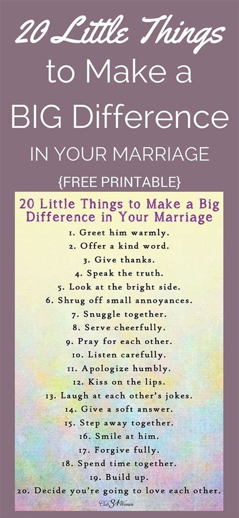 Is a sexless marriage or sexless relationship inevitable? FREE Printable: 20 Little Things to Make a Big Difference ...